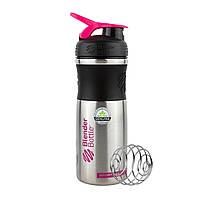 Спортивна пляшка-шейкер BlenderBottle SportMixer Stainless Steel Pink 28oz/820ml (з нержавіючої харчовоїalleg