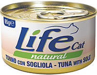 422698 LifeCat Тунец с камбалой в соусе, 85 гр