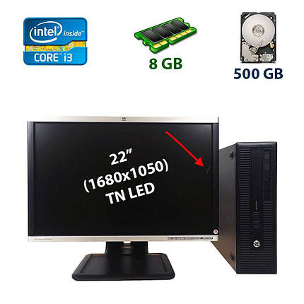 Комплект ПК: HP EliteDesk 800 G1 SFF / Intel Core i3-4150 (2 (4) ядра по 3.5 GHz) / 8gb DDR3 / 500gb HDD +, фото 1