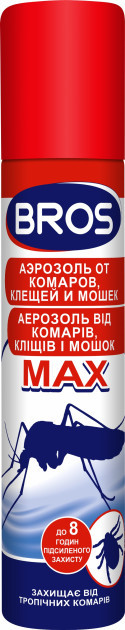 Аерозоль від комарів і кліщів МАХ 90 мл, BROS