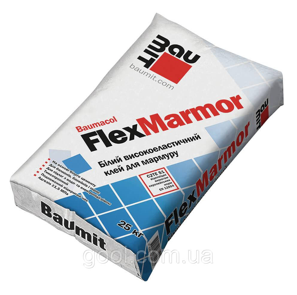 Baumit Flex Marmor (Бауміт Флекс Мармор) клей для мармуру та мозаїки колір білий 25 кг. - фото 1 - id-p12063096