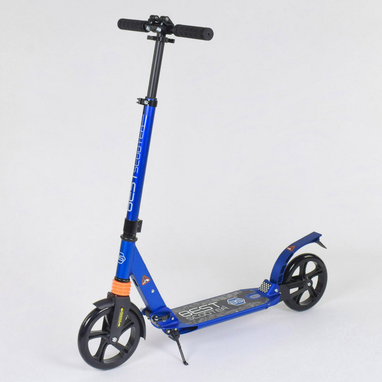Двоколісний Самокат Best Scooter 020692 синій, алюмінієвий, 2 амортизатора, підніжка