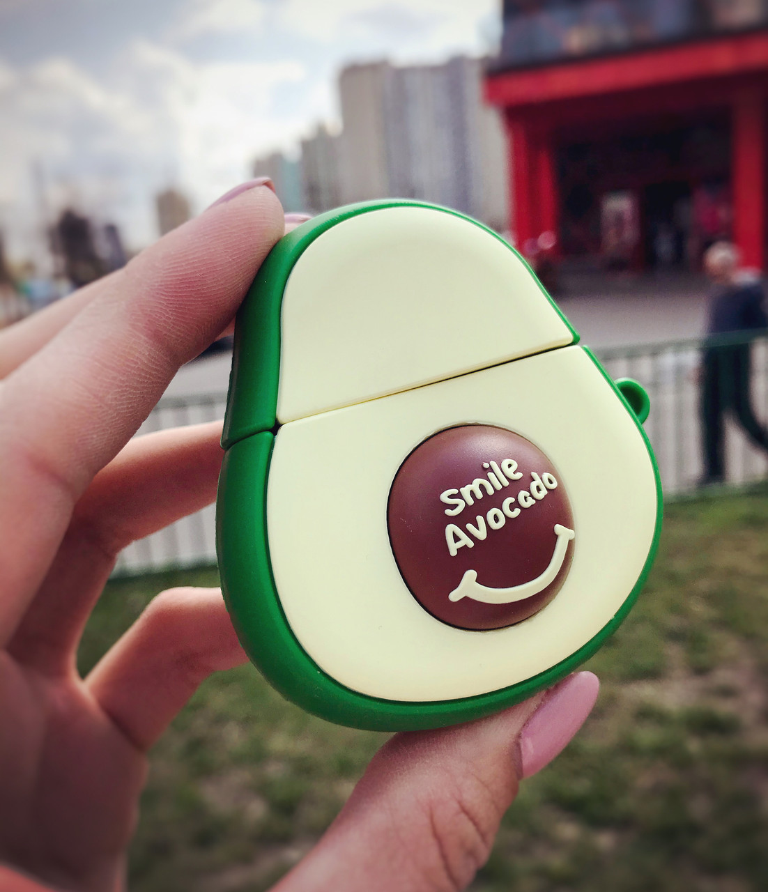Силіконовий чохол Alitek для навушників Apple AirPods 1 / 2 Smile Avocado