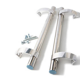 Ручка дверна офісна 500 мм нержавіюча сталь пряма з хромованим кріпленням