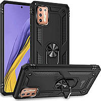 Чохол Shield для Motorola Moto G9 Plus бампер протиударний з підставкою Black