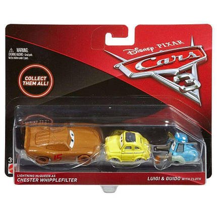 Тачки 3: Маккуїн, Луїджі, Гвідо (Lightning McQueen , Luigi & Guido) Disney Pixar Cars від Mattel, фото 2