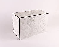 Коробка деревянная Новогодняя коробка с гравировкой