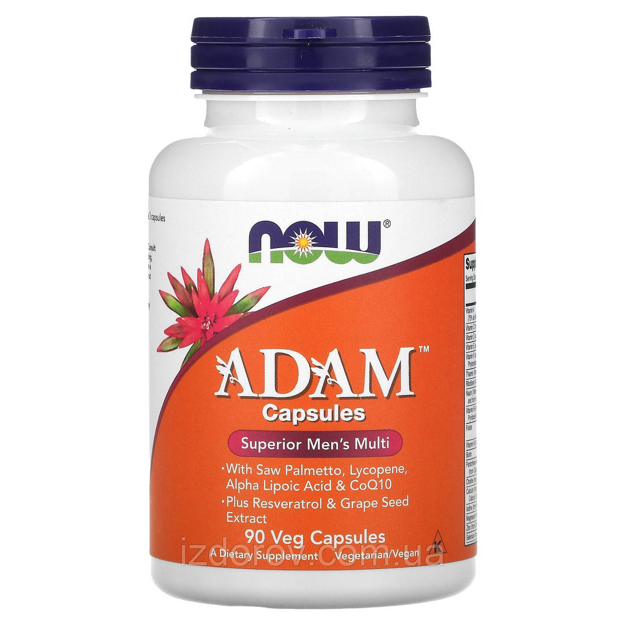 Now Foods, ADAM, Superior men's Multi, комплекс вітамінів для чоловіків, 90 капсул