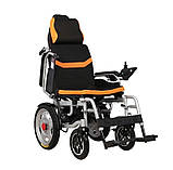 Складана електрична коляска для інвалідів з підголовником MIRID D6036C. Літієва батарея – 20аг., фото 4
