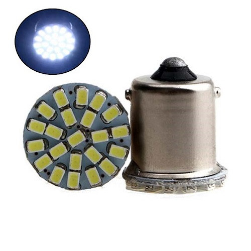 LED 1156 BA15S P21W лампа в автомобіль 2шт, 22 SMD 5050, білий