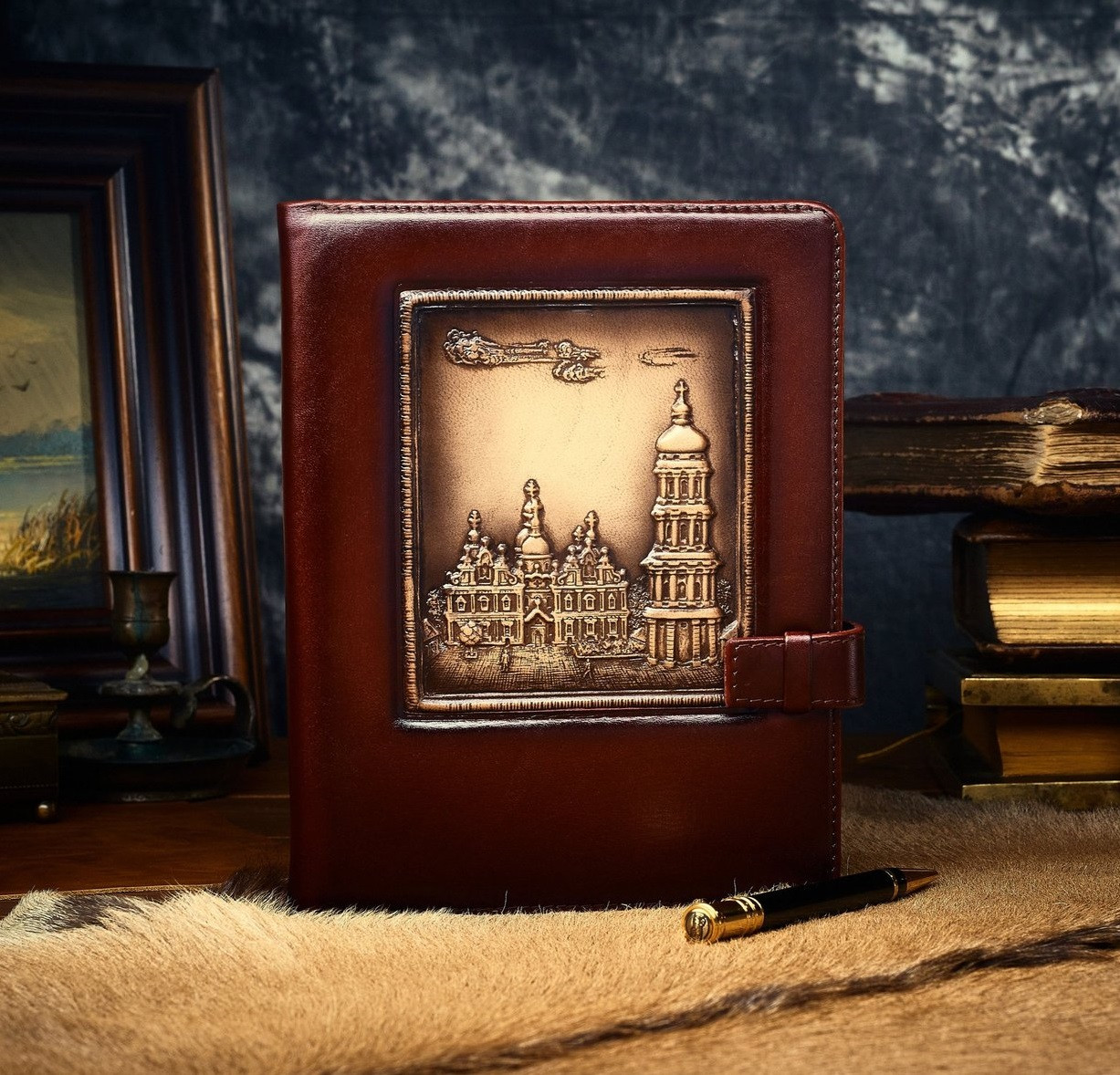 Щоденник А5 формату в шкіряній обкладинці "Києво-Печерська Лавра", фото 1