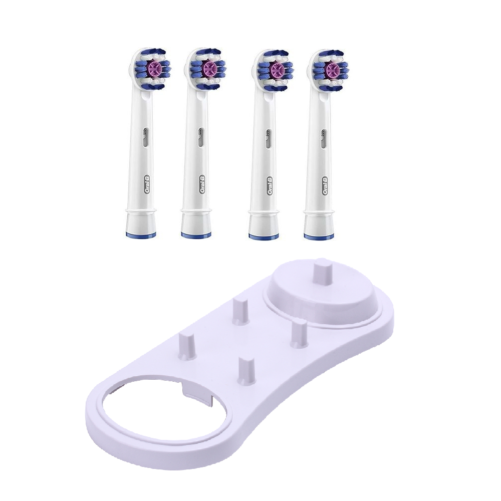 4 насадки для зубної щітки ORAL-B 3D White+ підставка