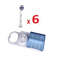 6 насадок для зубной щетки ORAL-B 3D White+ подставка с крышкой