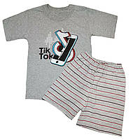 Костюм детский для мальчика с принтом Тiк Ток футболка+шорты кулир
