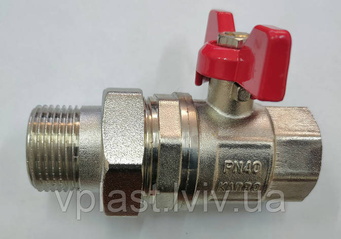 Кран кульовий американка Karro Standard+ 3/4", фото 1