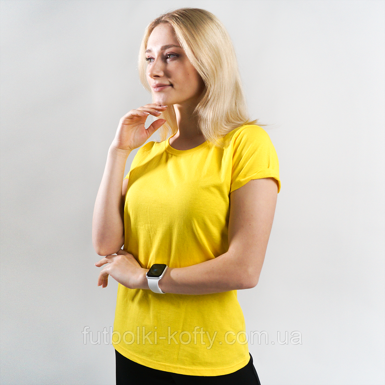 Жіноча жовта футболка легка бавовняна Original lady-fit Fruit of the Loom, фото 1