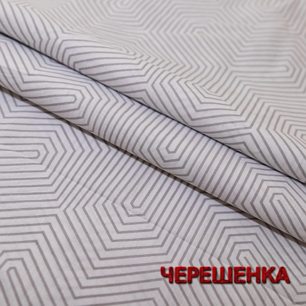 Тканина для постільної білизни 220 см на метраж Бязь "Gold" Lux GL1521B біла абстракція, фото 2