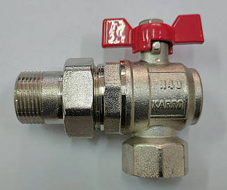 Кран кульовий американка кутовий Karro Standard+ 1/2"