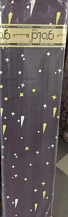 Тканина для постільної білизни 220 см на метраж Бязь "Gold" Lux GL41341B з зірками і кометами, фото 2