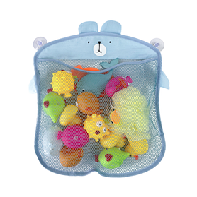 Дитяча сітка органайзер в ванну для зберігання іграшок на присосках (Блакитний ведмедик)