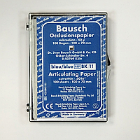 Артикуляційний папір BK11, товщина 40 мкм, колір - синій, смужки, 100 шт., розмір 100х70 мм