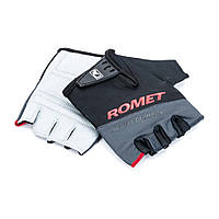 Перчатки для велосипеда ROMET черно серые с красным логотипом XL