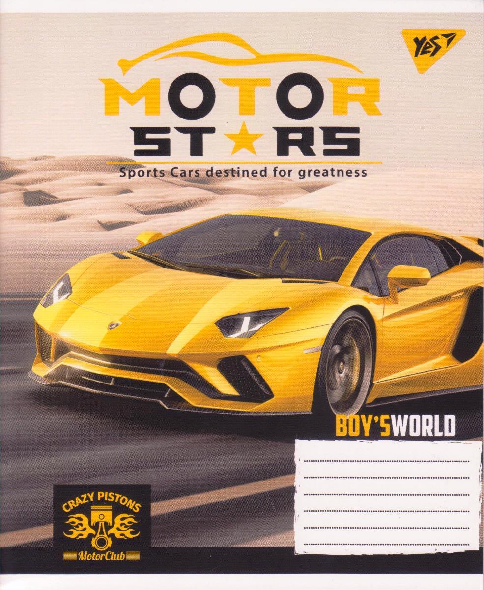 Зошити учнівські 18 аркушів клітинка "Motor Stars" 765383, фото 1
