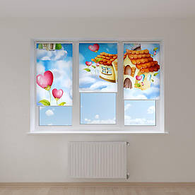 Рулонні штори з фотодруком будиночок в хмарах