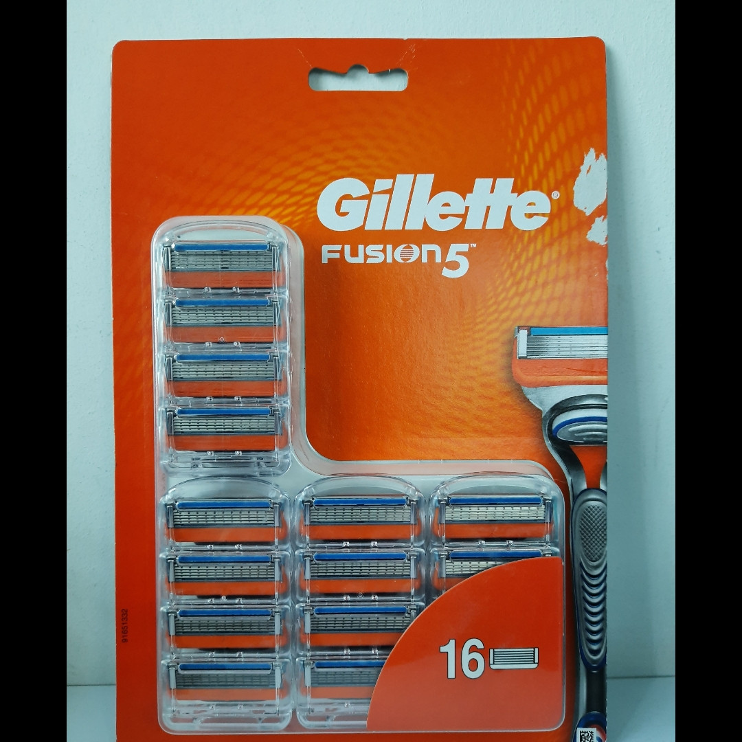 Касети для гоління чоловічі New! Gillette Fusion (5) — 16 шт. ( Картриджі, леза Жилет ф'южин 5)