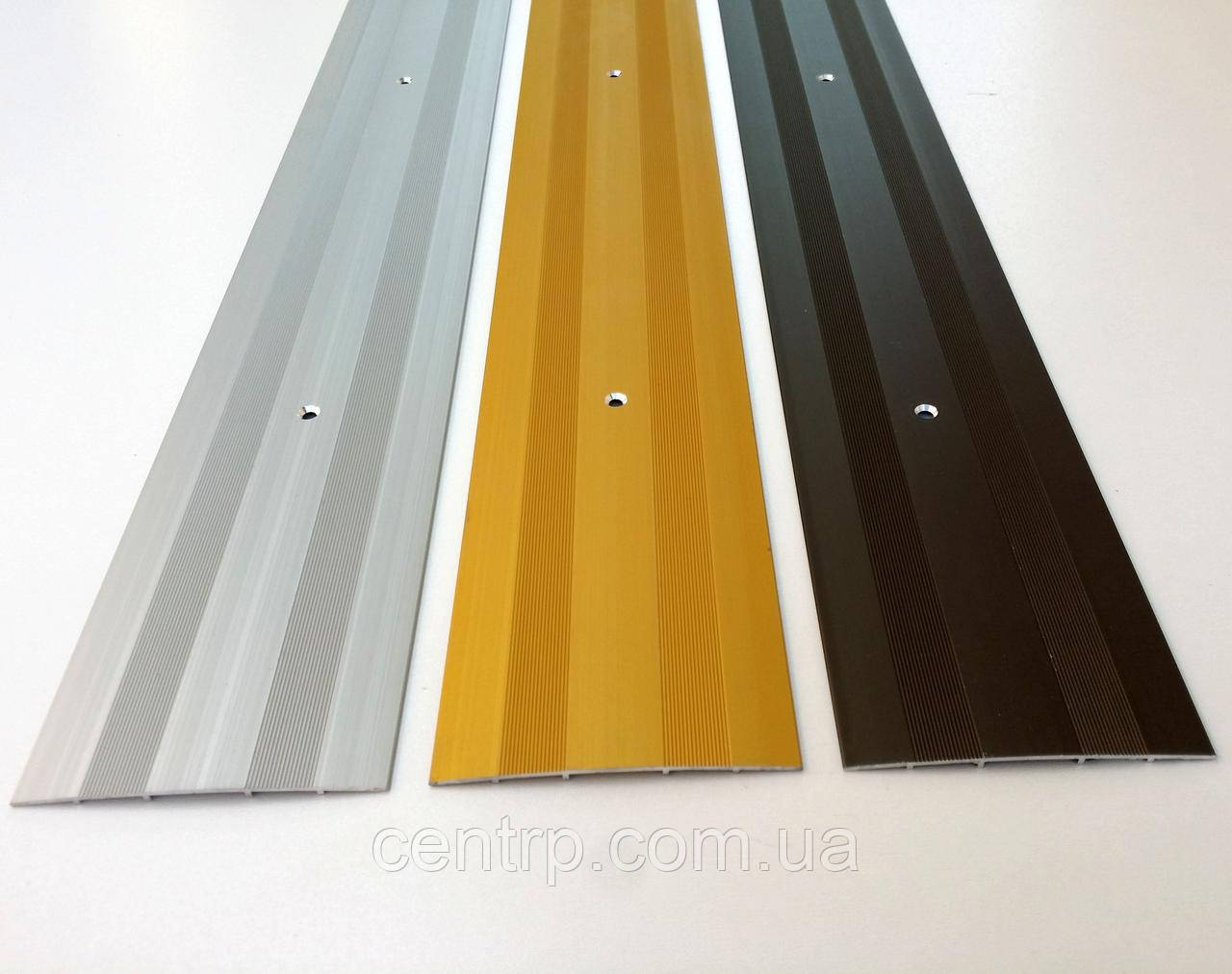 Широкий поріжок для підлоги 80мм алюмінієвий А80 анод, фото 1