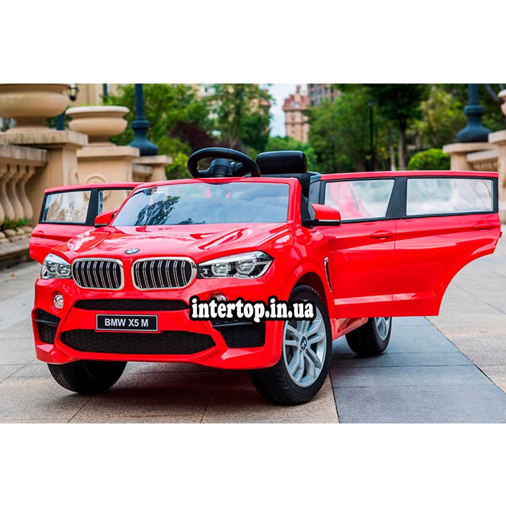 Дитячий електромобіль на акумуляторі BMW X5 M 4522 з пультом радіокерування для дітей 3-8 років червоний