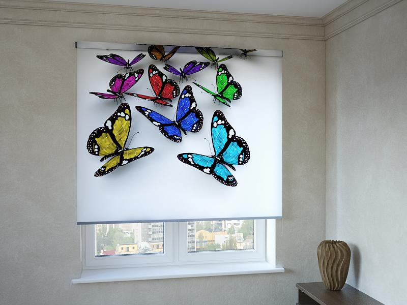 Купить Рулонные шторы с фотопечатью бабочки 3д, цена 1092 ₴ — Prom.ua ...