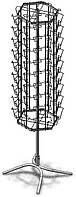 Стойка напольная вращающаяся шестигранная под открытки А5 на 54 ячейки