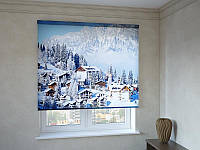 Рулонные шторы с фотопечатью лыжный курорт