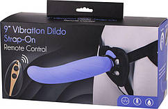 Вібруючий страпон з пультом управління Dildo Strap-ON Purple Seven Creations