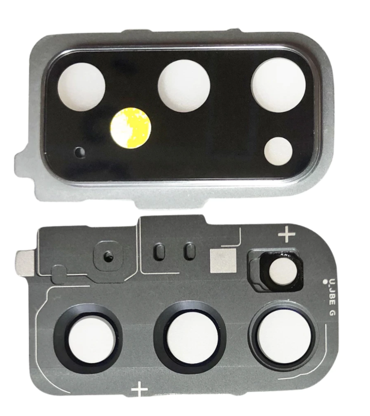 Скло камери для Samsung G980 Galaxy S20, з рамкою , колір сірий, фото 1