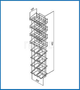 Торговий дисплей прикасовий на 8 полиць 2 секції