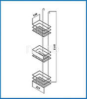 Торговый дисплей навесной под трубы на три корзины