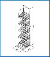 Рекламная стойка металлическая с сетчатыми корзинами
