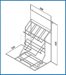 Полку сітчаста навісна універсальна на 3 яруси