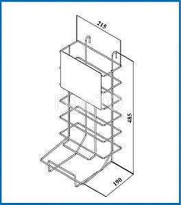 Дисплей-полку сітчаста навісна з вертикальним завантаженням