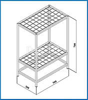 Стойка торговая сетчатая под швабры 2 сетки
