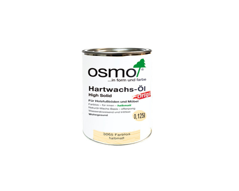 Масло с твердым воском OSMO HARDWACHS-OL ORIGINAL для пола и изделий из древесины 3065-полуматовое 0,125л - фото 1 - id-p1400896009