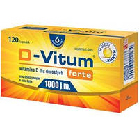 D-Vitum Forte 1000 МЕ Витамин D + Omega 3 Для Взрослых и Детей Старше 6 Лет 120 кап Доставка из ЕС