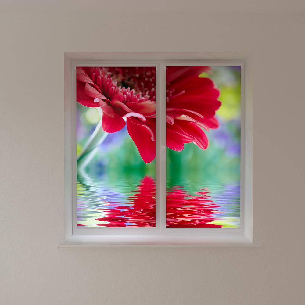 Рулонні штори з фотодруком червоний квітка, фото 1