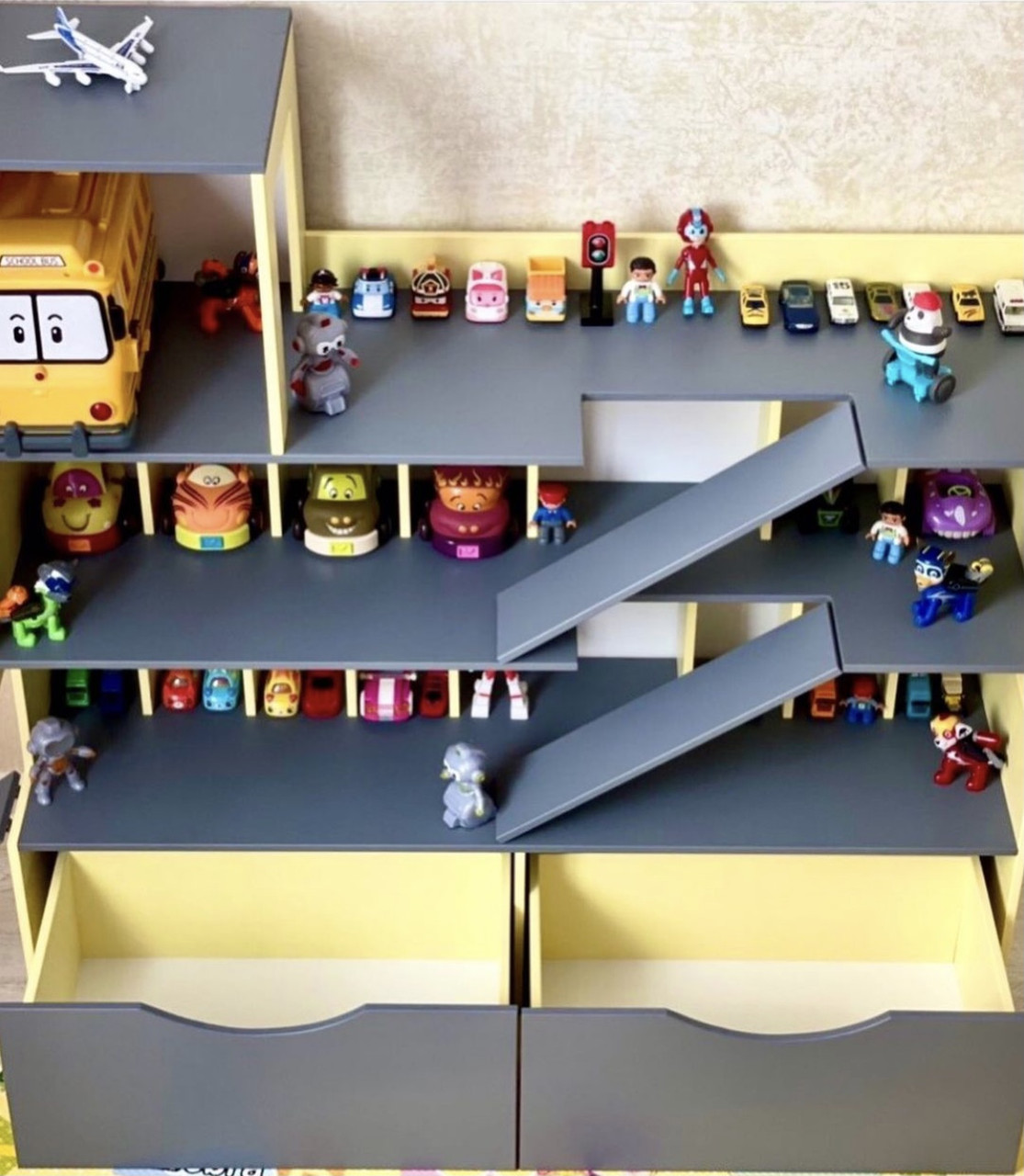 Детский игровой набор Паркинг Гараж MagicHouse для детских игрушечных машинок с ящиками - фото 5 - id-p1400910436