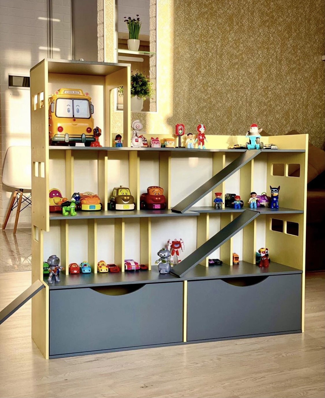 Детский игровой набор Паркинг Гараж MagicHouse для детских игрушечных машинок с ящиками - фото 8 - id-p1400910436