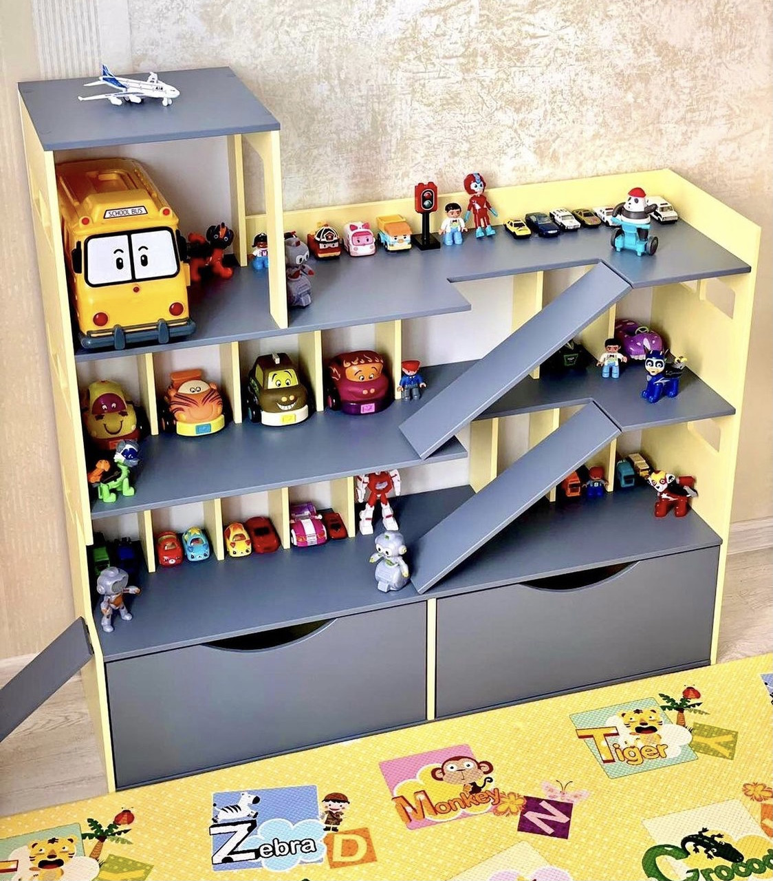 Детский игровой набор Паркинг Гараж MagicHouse для детских игрушечных машинок с ящиками - фото 6 - id-p1400910436