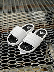 Чоловічі шльопанці Adidas Adilette / Адідас капці капці сланці білі шкіряні пляжні