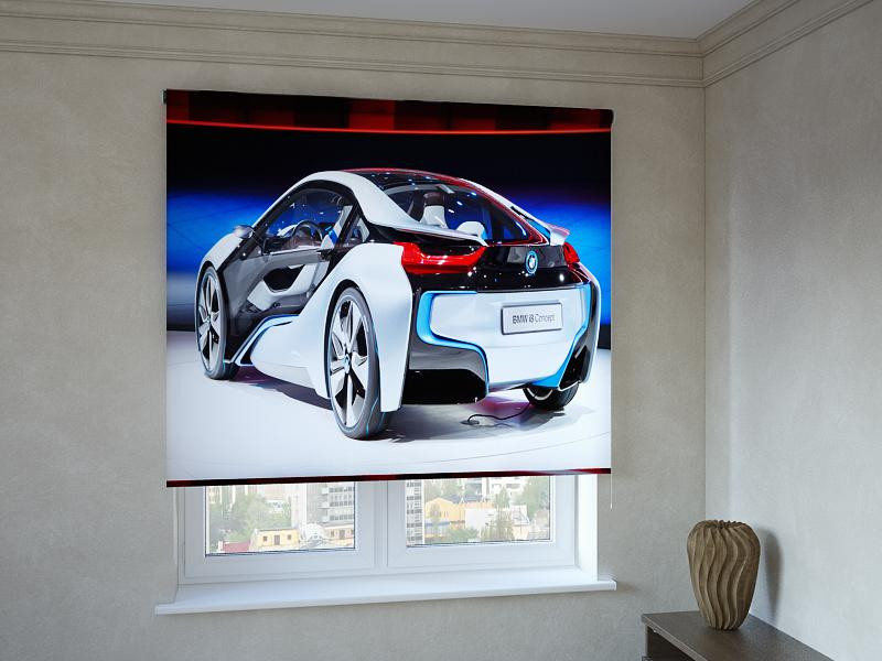 Рулонні штори з фотодруком машина BMW